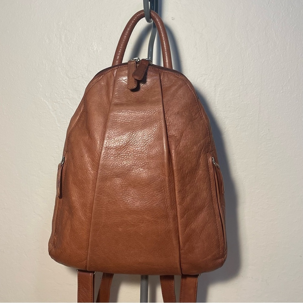 Osgoode Marley Teardrop Multi Zip Leather Backpack Genuine Leather Travel Bag